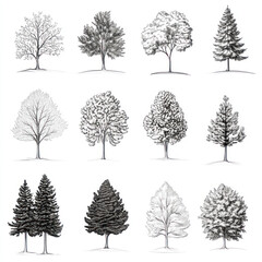 Fototapeta premium set of trees