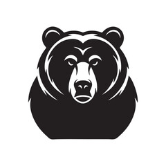 Bear face vector design, isolated on white background, bear vector illustration.