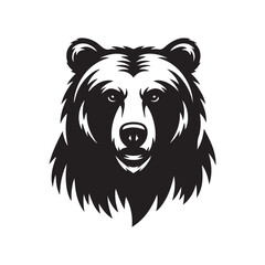 Bear face vector design, isolated on white background, bear vector illustration.