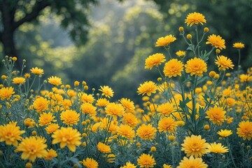 Fototapeta premium Stunning Yellow Flower Canvas Showcasing Nature's Beauty