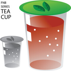 illustrations vector of  tea drink in cups