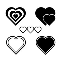 vector set of heart icons
