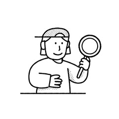 Untitled-8 Curious Explorer Investigating With Magnifying Glass Illustration