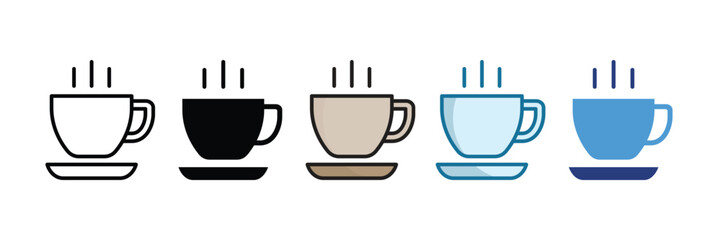 Cafe Icon Set Multiple Style Collection