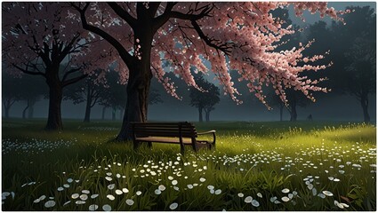 autumn landscape with a tree