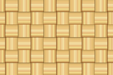 Seamless pattern of wooden wicker squares. Brown basket furniture texture vector illustration.