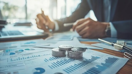 A manager discussing salary with an employee in a private office.