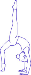 Yoga Poses Line Art Style Element