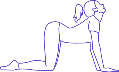 Yoga Poses Line Art Style Element