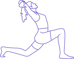 Yoga Poses Line Art Style Element