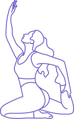 Yoga Poses Line Art Style Element