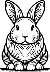 Fototapeta premium rabbit ink sketch vector illustration for coloring book
