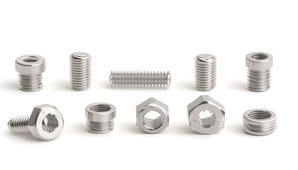 Metal Bolts & Nuts Isolated