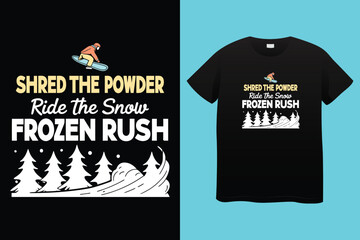 Ski winter sport vintage typography t shirt design with glasses and skier silhouette	