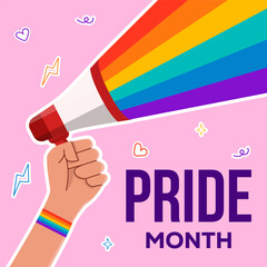 illustration to celebrate pride month in flat design style
