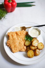 Fish and roasted potatoes