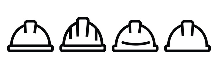 Helmet icons set. Construction helmet icon. Safety helmet. Vector illustration isolated on white background
