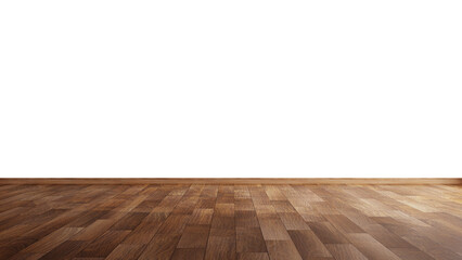 Empty living room,wooden floor on transparent background- 3D rendering.