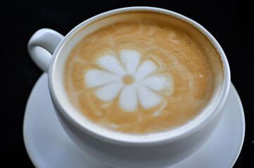 hot cofffee, cappuccino coffee or latte coffee or flat white coffee