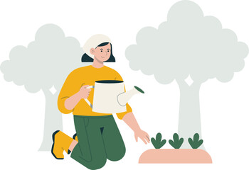 Gardener Agriculture Farming Character Farmer Planting Village Profession Field Nature Cultivation Farm Illustration Harvest Industry Plantation Farmland Gardening Vegetables Cattle