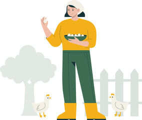 Gardener Agriculture Farming Character Farmer Planting Village Profession Field Nature Cultivation Farm Illustration Harvest Industry Plantation Farmland Gardening Vegetables Cattle