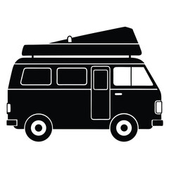 Camper Van With Pop Up Roof Ready For Adventure