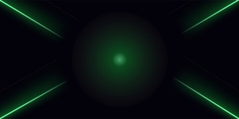 Neon green horizontal speed lines. Laser lines of light. Horizontal neon light. Glowing stripes. Laser beams. light lines of movement and speed in neon color concept