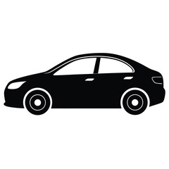 Car Silhouette In Simple Minimalist Style