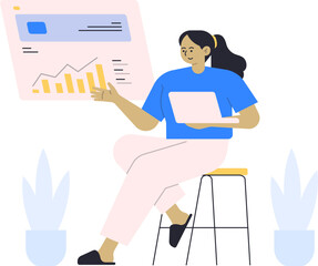 Financial Economy Business Character Illustration Finance Money Growth Graphic Coin Banking Management Cash Calculator Transfer Target Income Money Management Invesment