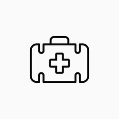 Obraz premium first aid kit icon sign vector 