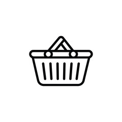  shopping basket icon Simple thin line logo 