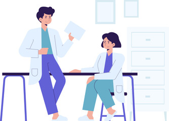 Medical Hospital Doctor Nurse Medicine Health Care Character Illustration Cartoon Profession Teamwork Specialist Clinic Job Team Staff People Career Paramedic