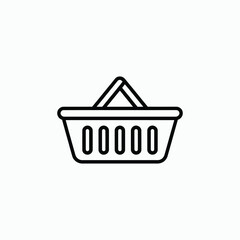  shopping basket icon Simple thin line logo 