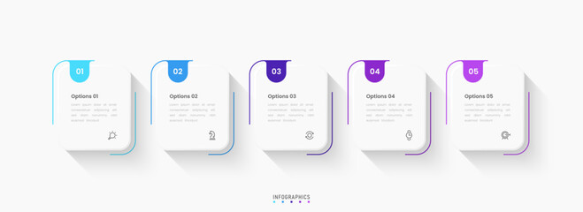 Vector Infographic label design template with icons and 5 options or steps. Can be used for process diagram, presentations, workflow layout, banner, flow chart, info graph.