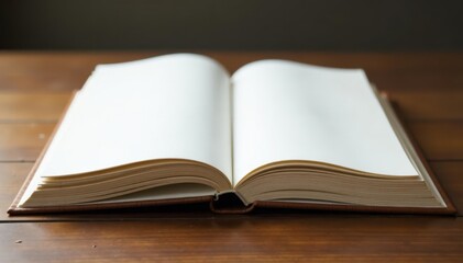 Vertical album with blank pages stacked horizontally, art display, blank pages