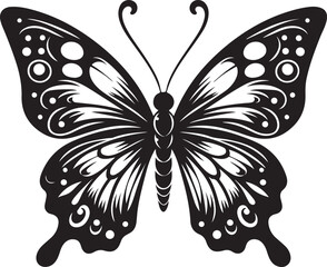 Flying butterflies silhouette black Vector