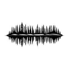 Fototapeta premium Still Forest Reflected in Dark Waters Design