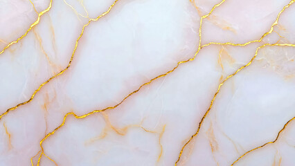 Fototapeta premium Elegant pink marble with golden veins in a polished finish 
