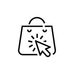  shopping basket click icon sign vector