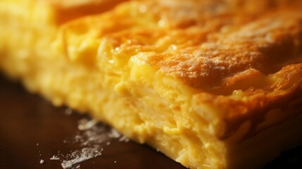 Close-Up of Tamagoyaki Texture (Side Angle)