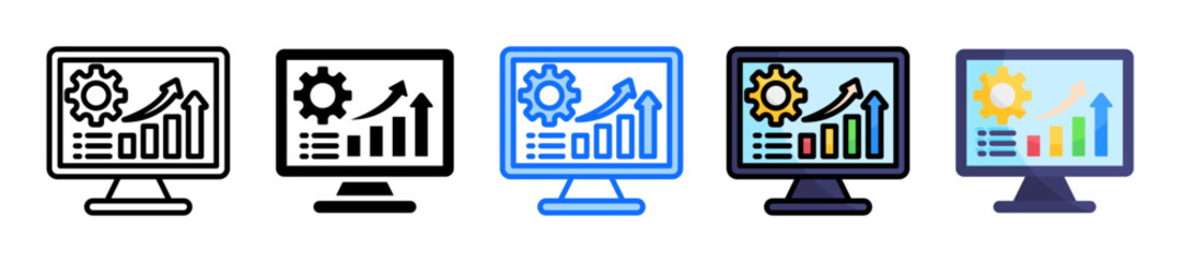 Statistics Icon Set Multiple Style Collection