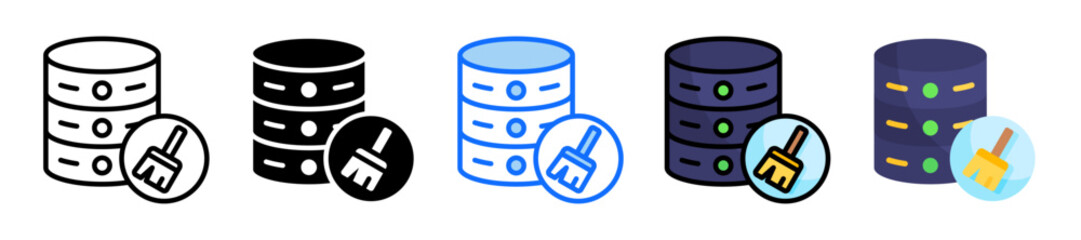 Data Cleaning Icon Set Multiple Style Collection