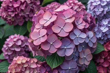 Fototapeta premium Stunning Close-Up of Lush Hydrangeas Highlighting Natural Beauty
