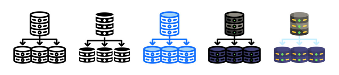 Data Integration Icon Set Multiple Style Collection