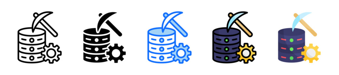 Data Mining Icon Set Multiple Style Collection
