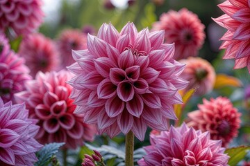 Stunning Close-Up of Dahlia Pinnata Flower in Lush Natural Environment