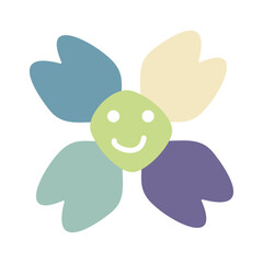 colorful flower on a white background
