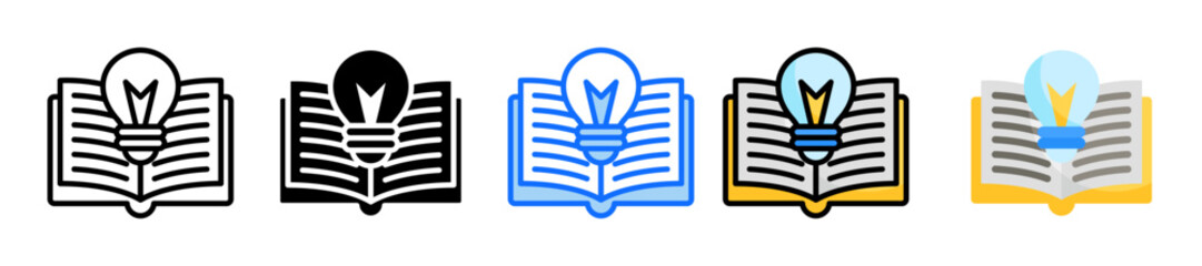 Knowledge Icon Set Multiple Style Collection