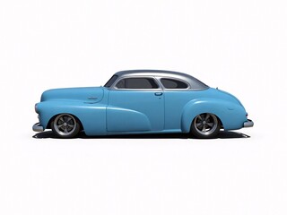 Fototapeta premium blue car isolated on white