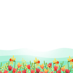 spring meadow with flowers